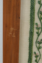 Load image into Gallery viewer, Framed Herbs for Use and Delight Needlework Sampler Crewel Embroidery 19x23
