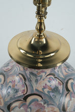 Load image into Gallery viewer, Heyward House Hand Painted Lamp – 29” Tall, Pastel Fan Design with White Shade
