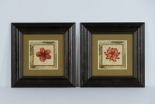 Load image into Gallery viewer, Set of 2 Tropical Flower Prints – “Hibiscus” &amp; “Lotus des Indes” – Framed Wall Art, 18” Square Each
