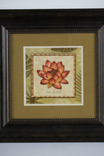 Load image into Gallery viewer, Set of 2 Tropical Flower Prints – “Hibiscus” &amp; “Lotus des Indes” – Framed Wall Art, 18” Square Each
