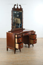 Load image into Gallery viewer, Hibriten Furniture Mahogany Vanity Desk with Mirror, Traditional Dressing Table
