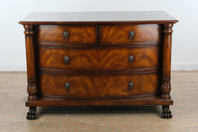 Load image into Gallery viewer, Hickory White Mahogany Bowfront Chest of Drawers with Carved Columns and Paw Feet
