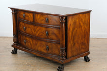 Load image into Gallery viewer, Hickory White Mahogany Bowfront Chest of Drawers with Carved Columns and Paw Feet

