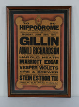 Load image into Gallery viewer, Vintage Hippodrome Palace Warrington 1914 Vaudeville Poster Framed Print 25x35
