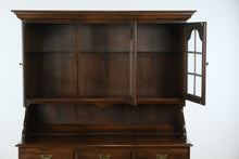 Load image into Gallery viewer, Rare Antique L. Hitchcock Two-Piece Hutch &amp; Sideboard with Glass Display Cabinet

