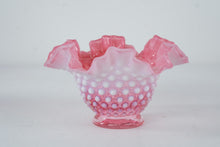 Load image into Gallery viewer, Fenton Pink Opalescent Hobnail Ruffled Vase 7 Inch Art Glass
