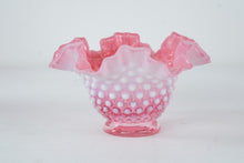Load image into Gallery viewer, Fenton Pink Opalescent Hobnail Ruffled Vase 7 Inch Art Glass
