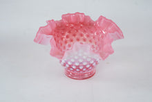 Load image into Gallery viewer, Fenton Pink Opalescent Hobnail Ruffled Vase 7 Inch Art Glass
