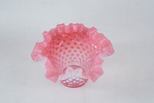 Load image into Gallery viewer, Fenton Pink Opalescent Hobnail Ruffled Vase 7 Inch Art Glass
