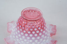 Load image into Gallery viewer, Fenton Pink Opalescent Hobnail Ruffled Vase 7 Inch Art Glass
