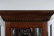 Load image into Gallery viewer, Home Meridian Mahogany Finish Lighted Corner Curio Cabinet with Glass Shelves
