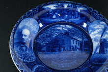 Load image into Gallery viewer, Rowland &amp; Marsellus 10" Commemorative Plate – “Home Sweet Home” East Hampton NY Landmarks – Deep Cobalt Blue Staffordshire Souvenir
