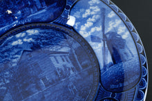 Load image into Gallery viewer, Rowland &amp; Marsellus 10" Commemorative Plate – “Home Sweet Home” East Hampton NY Landmarks – Deep Cobalt Blue Staffordshire Souvenir
