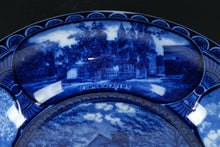 Load image into Gallery viewer, Rowland &amp; Marsellus 10" Commemorative Plate – “Home Sweet Home” East Hampton NY Landmarks – Deep Cobalt Blue Staffordshire Souvenir
