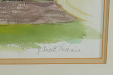 Load image into Gallery viewer, Original Signed Watercolor House and Garden Landscape Framed 28 x 22
