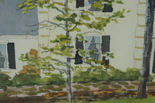 Load image into Gallery viewer, Original Signed Watercolor House and Garden Landscape Framed 28 x 22
