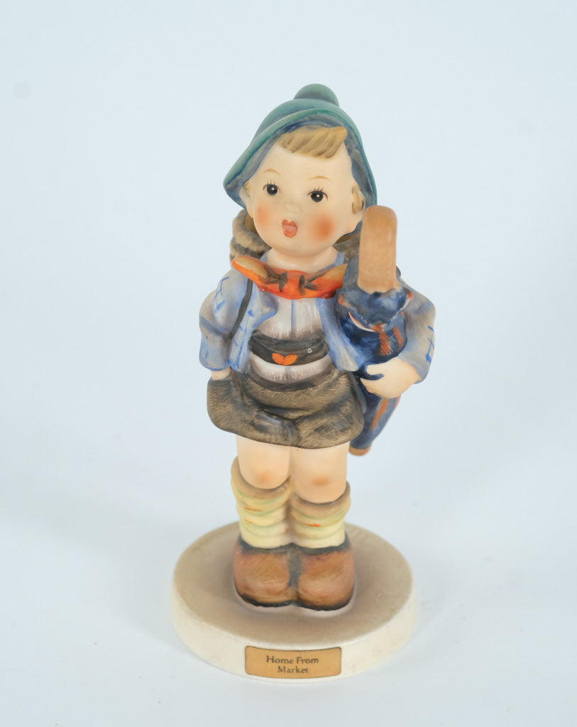 Goebel Hummel Figurine “Home From Market” #198/1 – TMK-3 Large Stylized Bee – W. Germany – 5.5”
