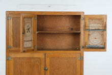 Load image into Gallery viewer, Antique Oak Hoosier Cabinet with Flour Bin, Pull-Out Work Surface &amp; Original Details
