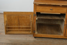 Load image into Gallery viewer, Antique Oak Hoosier Cabinet with Flour Bin, Pull-Out Work Surface &amp; Original Details
