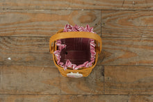 Load image into Gallery viewer, Longaberger 1995 Horizon of Hope Basket w/ Pink Stripe Liner, Protector &amp; Ceramic Tie-On – Handwoven USA (4&quot;)
