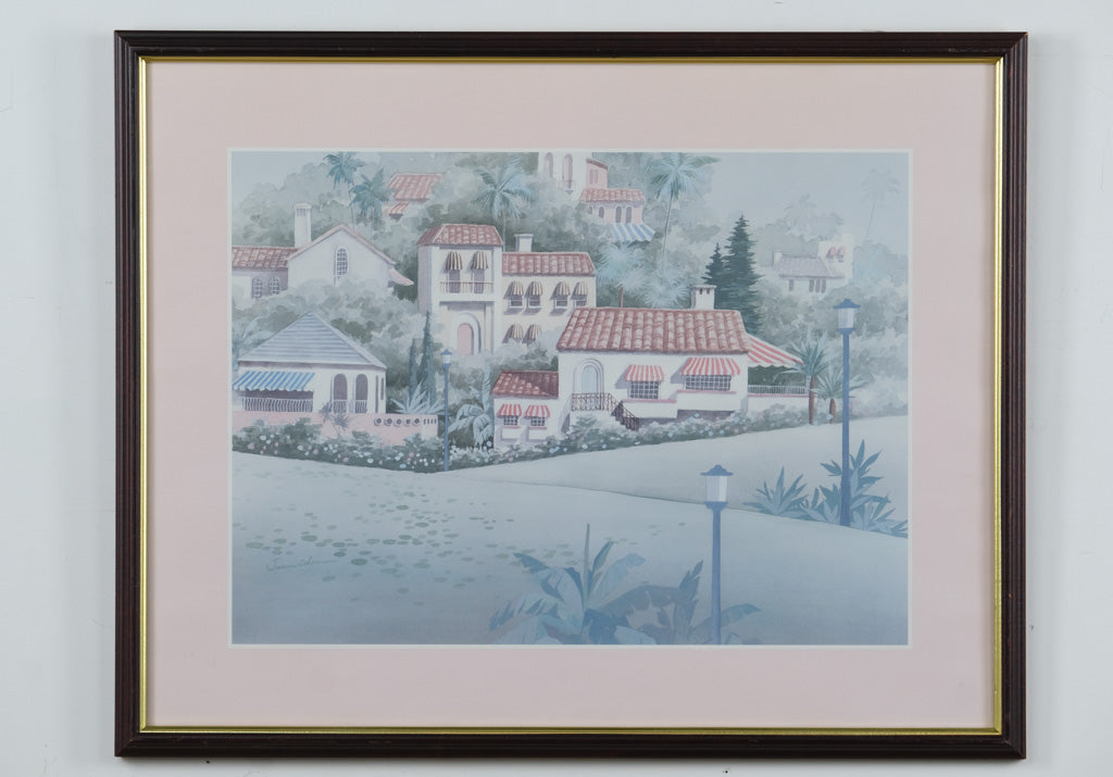 “Hillside Villas – Framed Print by Jean Coleman | Mediterranean Revival Florida Scene”