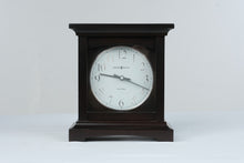 Load image into Gallery viewer, Howard Miller Dual Chime Mantel Clock Dark Wood Finish Battery Operated
