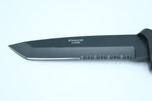 Load image into Gallery viewer, HK330B Fixed Blade Hunting Knife – 11” Tanto with 5” Serrated Blade + Sheath
