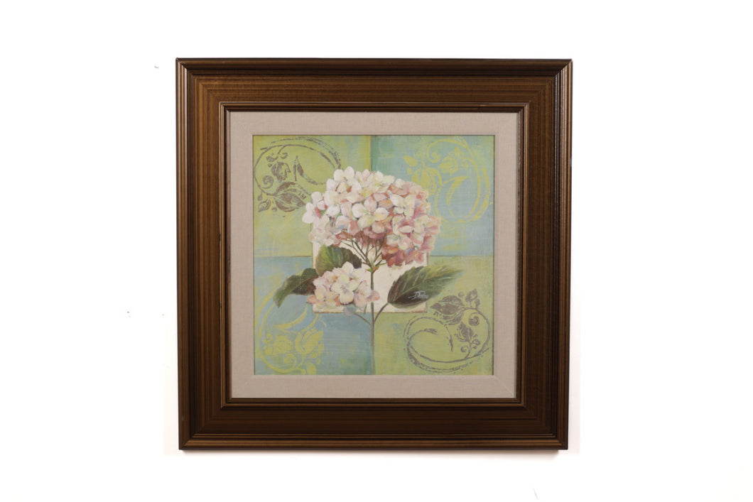 Hydrangeas on Green Framed Art - Pinto