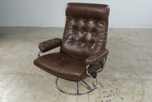 Load image into Gallery viewer, Vintage Ekornes Stressless Brown Leather Recliner and Ottoman II – Norway
