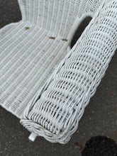 Load image into Gallery viewer, Pair of White Wicker Rocking Chairs – 30&quot; W x 35&quot; D x 35&quot; H (16&quot; Seat Height)

