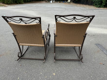 Load image into Gallery viewer, Set of Rubbed Bronze Outdoor Rocking Chairs
