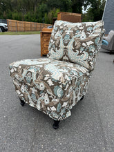 Load image into Gallery viewer, Brown &amp; Aqua Patterned Slipper Chair – Furnitureland South
