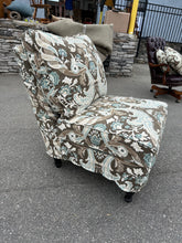 Load image into Gallery viewer, Brown &amp; Aqua Patterned Slipper Chair – Furnitureland South
