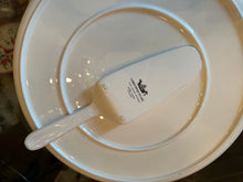 Load image into Gallery viewer, Christopher Stuart Holiday Splendor Chop Plate &amp; Spreader Set 13.25” Holly Bone China
