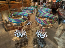 Load image into Gallery viewer, MacKenzie-Childs Circus Everyday Champagne Saucers | Set of 4 Sherbet Goblets | 5” Tall
