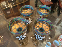 Load image into Gallery viewer, MacKenzie-Childs Circus Everyday Champagne Saucers | Set of 4 Sherbet Goblets | 5” Tall
