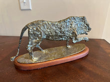Load image into Gallery viewer, Signed Ruffin M. Hobbs Bronze Lion Sculpture – McBane Mill Forge &amp; Foundry, 13.5" Wide
