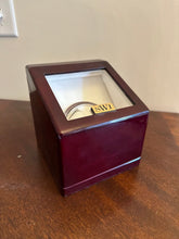 Load image into Gallery viewer, SWI Single Watch Winder Display Box – Gloss Burgundy Case, 6.5" Cube
