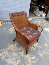 Load image into Gallery viewer, Pier 1 Imports Handwoven Rattan Armchair with Wood Frame
