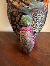 Load image into Gallery viewer, Handmade Folk Art Textile Woman and Child Sculpture – Patchwork Fabric Figure, 20" Tall
