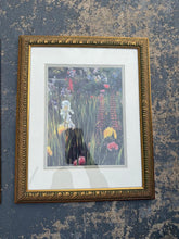 Load image into Gallery viewer, Framed Impressionist Floral Garden Art Prints Set of Two Gold Frames 13 x 16
