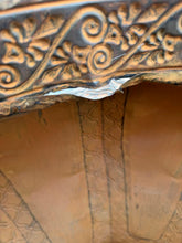 Load image into Gallery viewer, Large Decorative Planter with Woven Reed Panels and Embossed Tribal Motif
