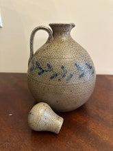 Load image into Gallery viewer, Jugtown Pottery Handcrafted Stoneware Jug with Stopper – Vintage North Carolina Studio Pottery (7” Round x 10” Tall)
