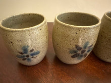 Load image into Gallery viewer, Jugtown Pottery Handcrafted Stoneware Cups – Set of 4 Vintage North Carolina Studio Pottery Tumblers (2.75” x 3.25”)
