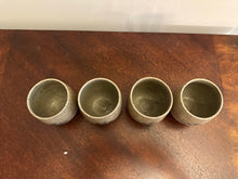 Load image into Gallery viewer, Jugtown Pottery Handcrafted Stoneware Cups – Set of 4 Vintage North Carolina Studio Pottery Tumblers (2.75” x 3.25”)
