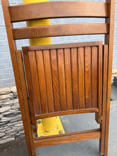 Load image into Gallery viewer, Set of Four Mid-Century Modern (MCM) Wooden Slat Folding Chairs
