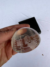 Load image into Gallery viewer, Durham Bulls Glass Baseball Paperweight with Original Box 5.5 Inch
