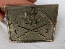 Load image into Gallery viewer, US Eagle Crossed Rifles Solid Brass Military Belt Buckle
