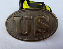 Load image into Gallery viewer, Civil War Style US Oval Belt Buckle Wyoming Studio Art Works Brass Reproduction
