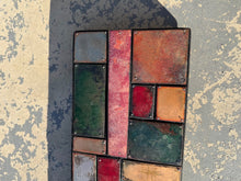 Load image into Gallery viewer, Abstract Metal Wall Art Panel Industrial Modern Signed Mixed Media 20 x 6
